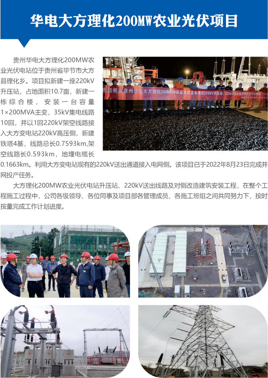 华电大方理化200MW农业光伏项目